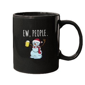 Discover Merry Christmas Ew People Drunk Beer Snowman Mugs