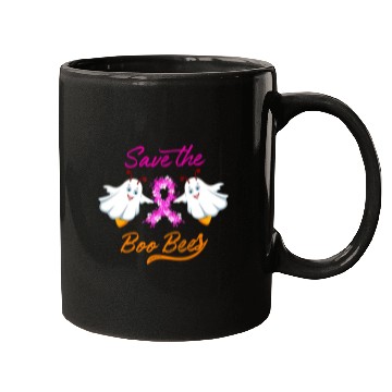 Discover Breast Cancer Halloween Save The Boo Bees Mugs