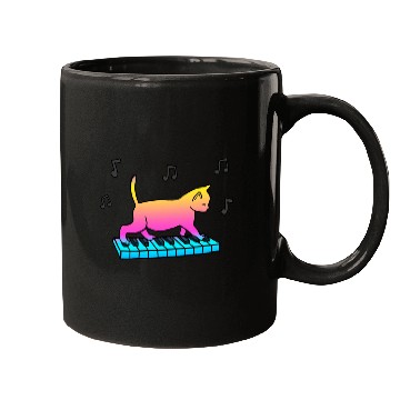 Discover Piano Cat Gift For Cat Lover Mugs