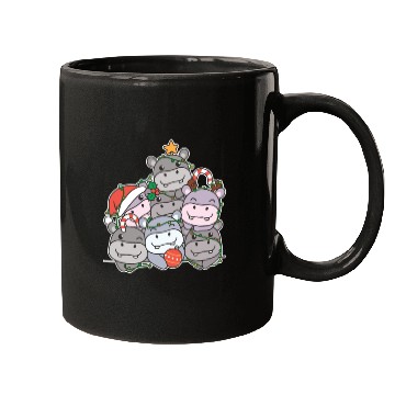 Discover Hippo Christmas Tree Funny Animal Christmas Mugs