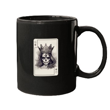 Discover Poker Cards Queen of Spades Creepy Gothic Mugs