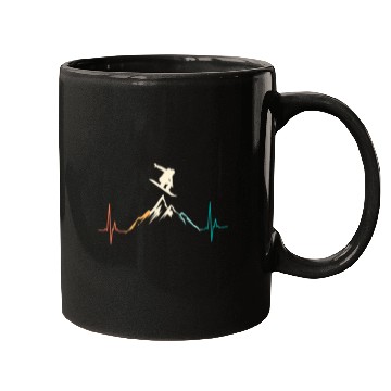 Discover Snowboarding Heartbeat Snowboarder Mugs
