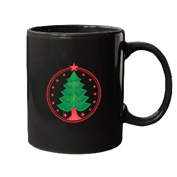 Discover Christmas tree logo Mugs