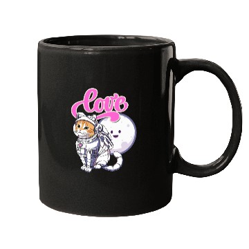 Discover Astronaut Cat Love The Moon Mugs