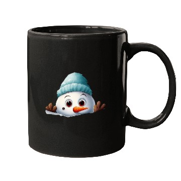 Discover Snowman Christmas watercolor Santa hat Mugs