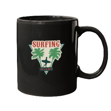 Discover Surfing Miami Mugs
