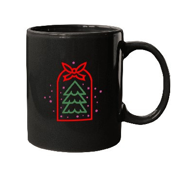 Discover Christmas Tree Tag Design Vector Three Colors Mugs