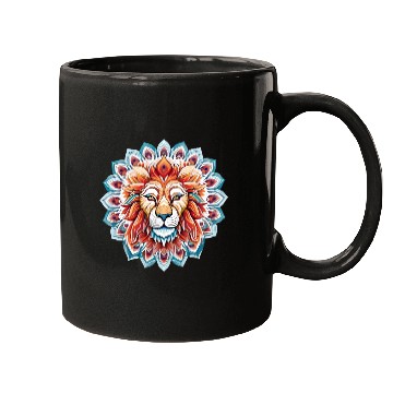 Discover Lion Colored Mandala Art Mugs