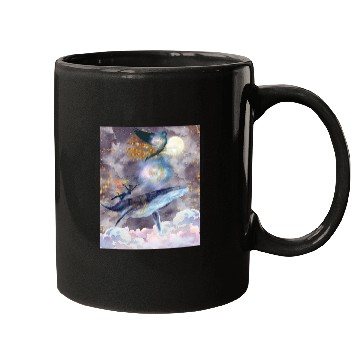 Discover Whale's Celestial Journey Mugs
