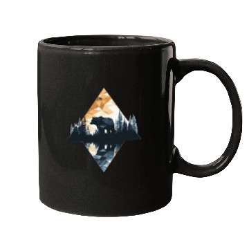 Discover Abstract bear in the mountains Mugs