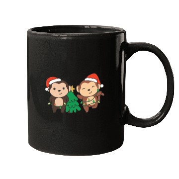Discover Monkey Christmas Winter Animals Monkeys Mugs