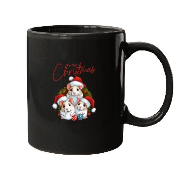 Discover Festive Hamster Christmas Illustration Mugs