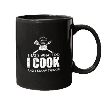 Discover Chef Cook Gifts I Cook I Know Things Mugs