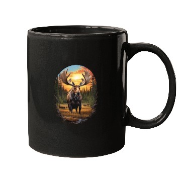 Discover Smiling Moose Grazing Mugs
