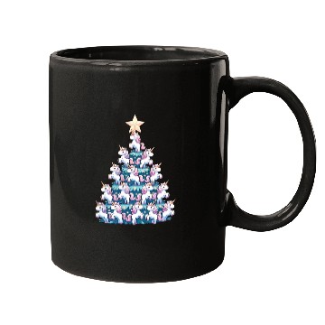 Discover Unicorn Christmas Tree Design Mugs
