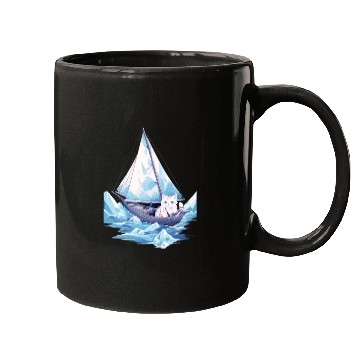 Discover Ice Sailing Cat Kitten Ice Sailor Ice Boating Mugs