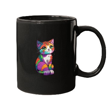 Discover Colorful Cute cat for cat Lovers Mugs