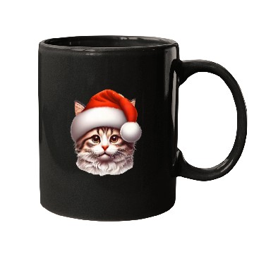 Discover Cute Kitten Wearing a Santa Claus Hat Mugs