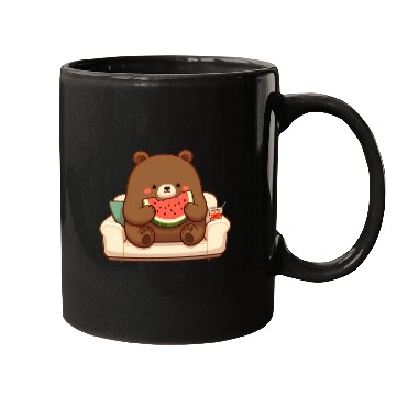 Discover Cosy bear enjoying watermelon Mugs