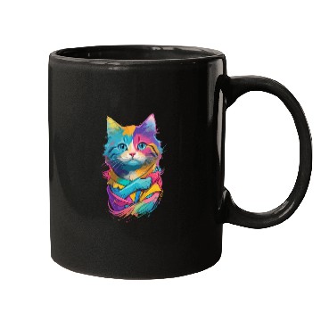 Discover Colorful Cute cat for cat Lovers Mugs