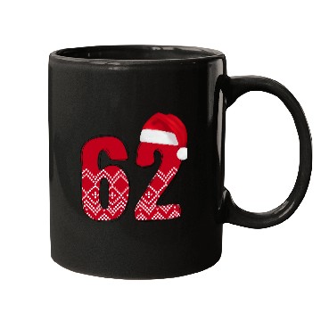 Discover 62 Red and White Christmas Number Sixty Two Mugs