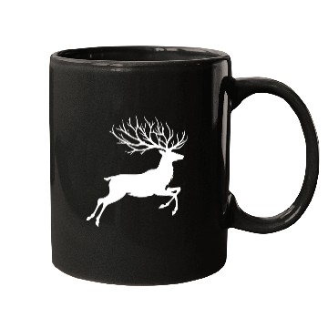 Discover Reindeer silhouette deer antlers Christmas Mugs