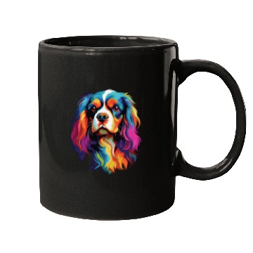 Discover Watercolor Colorful Cavalier King Charles Spaniel Mugs