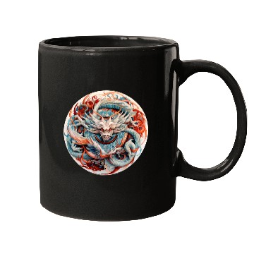Discover Chinese Dragon Mandala Art Mugs