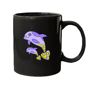 Discover The Endearing Dance of Dolphin Mom and Kid Mugs