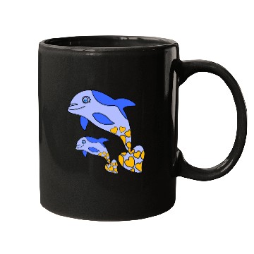 Discover The Endearing Dance of Dolphin Mom and Kid Mugs