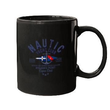 Discover Nautic Yacht Club Emblem Design Mugs