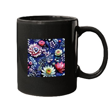 Discover Midnight Floralscape Mugs