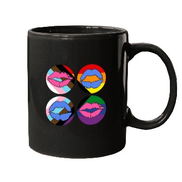 Discover LGBTQ Gay Rainbow Progress Pride Flag Lips Mugs