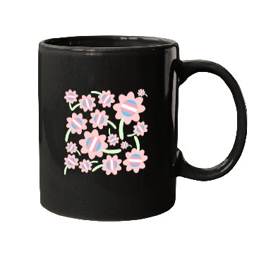 Discover Transgender Pride Flag Flower Pattern Mugs