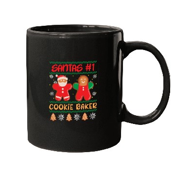 Discover Santa's Number 1 Cookie Baker Christmas Baking Mugs