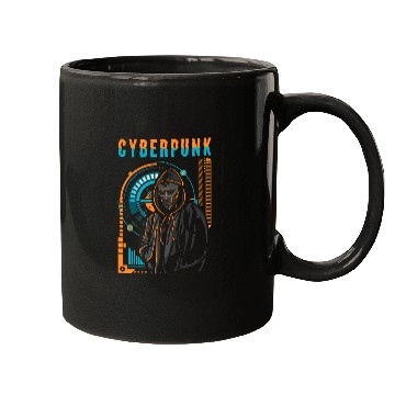 Discover Cyborg Android Synthwave Scifi Mugs