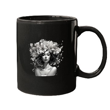 Discover Woman with flowers on her head Mugs