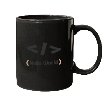 Discover hello world black Mugs