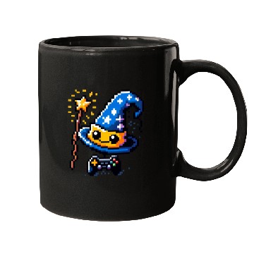 Discover Gamer Wizard 8-Bit Hat with Controller Wand Mugs