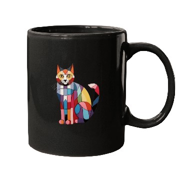 Discover Colorful Kitty - Geometric Mugs
