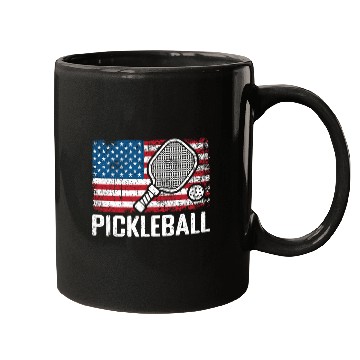 Discover US Flag Pickleball Mugs