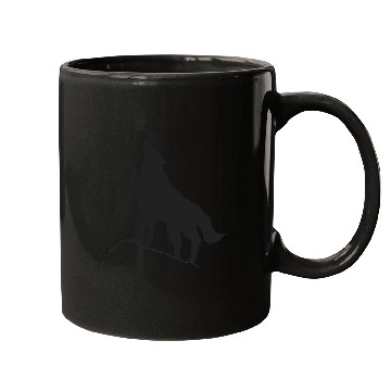 Discover Howling Wolf Silhouette Mugs