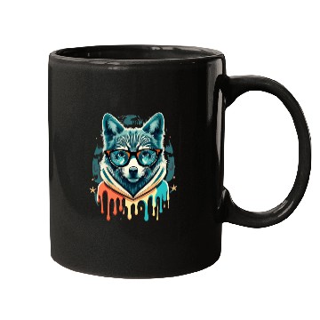 Discover Hipster Wolf Drip Mugs