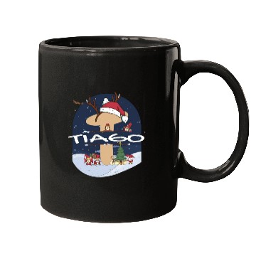 Discover Awesome Tiago Name w Santa Hat in Xmas Theme Mugs