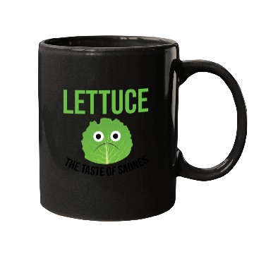 Discover Lettuce The Taste of Sadness Funny Vegan Green FF Band Mugs