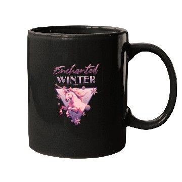 Discover Enchanted Winter 80s Retro Lilac Unicorn Mugs