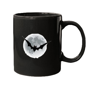 Discover Bat on the moon Mugs