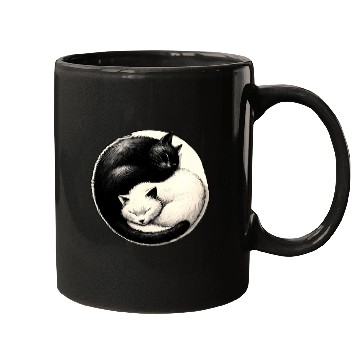 Discover Yin and yang cats sleeping Mugs