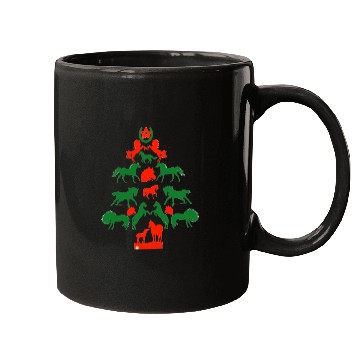 Discover Horse Christmas Tree in Red and Green Mugs