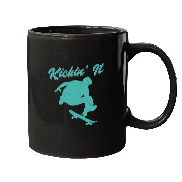 Discover Kickin' it Old School Skateboarding Skater Skatebo Mugs